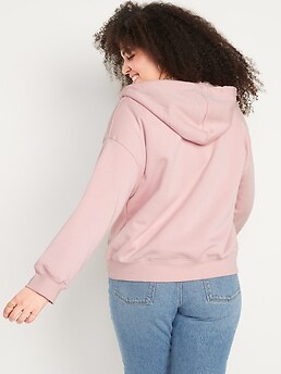 Logo-Embroidered Full-Zip French-Terry Hoodie for Women | Old