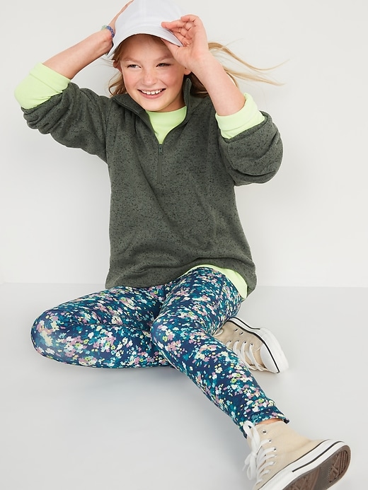 View large product image 2 of 3. Oversized Mock-Neck Sweater-Fleece 1/2-Zip Pullover for Girls