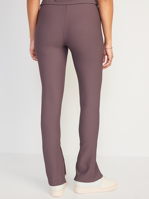 Image number 2 showing, Extra High-Waisted PowerSoft Rib-Knit Flare Leggings for Women