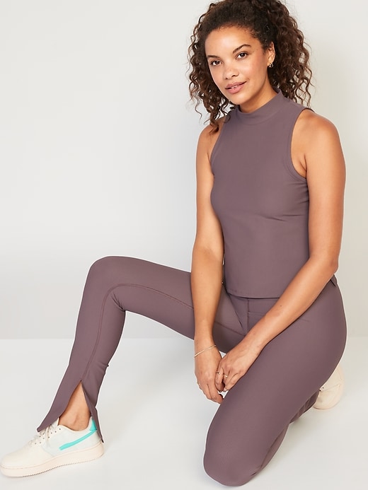 Image number 3 showing, Extra High-Waisted PowerSoft Rib-Knit Flare Leggings for Women