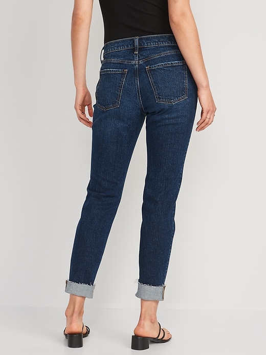 Image number 2 showing, Low-Rise Boyfriend Straight Jeans for Women