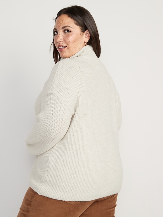 Image number 8 showing, Rib-Knit Quarter-Zip Sweater for Women