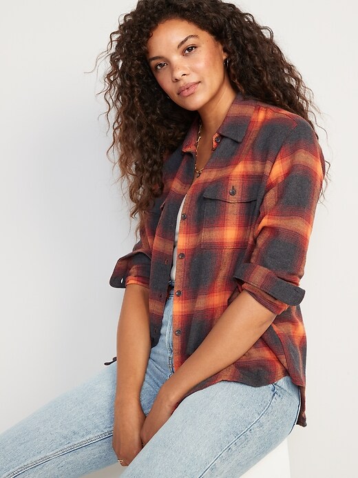 Image number 3 showing, Flannel Boyfriend Tunic Shirt