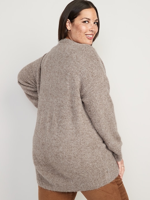 Image number 8 showing, Cozy Plush-Yarn Cocoon Tunic Sweater