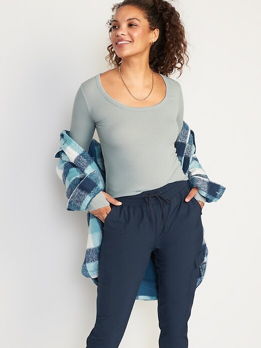 Image number 3 showing, UltraLite Long-Sleeve Rib-Knit Top