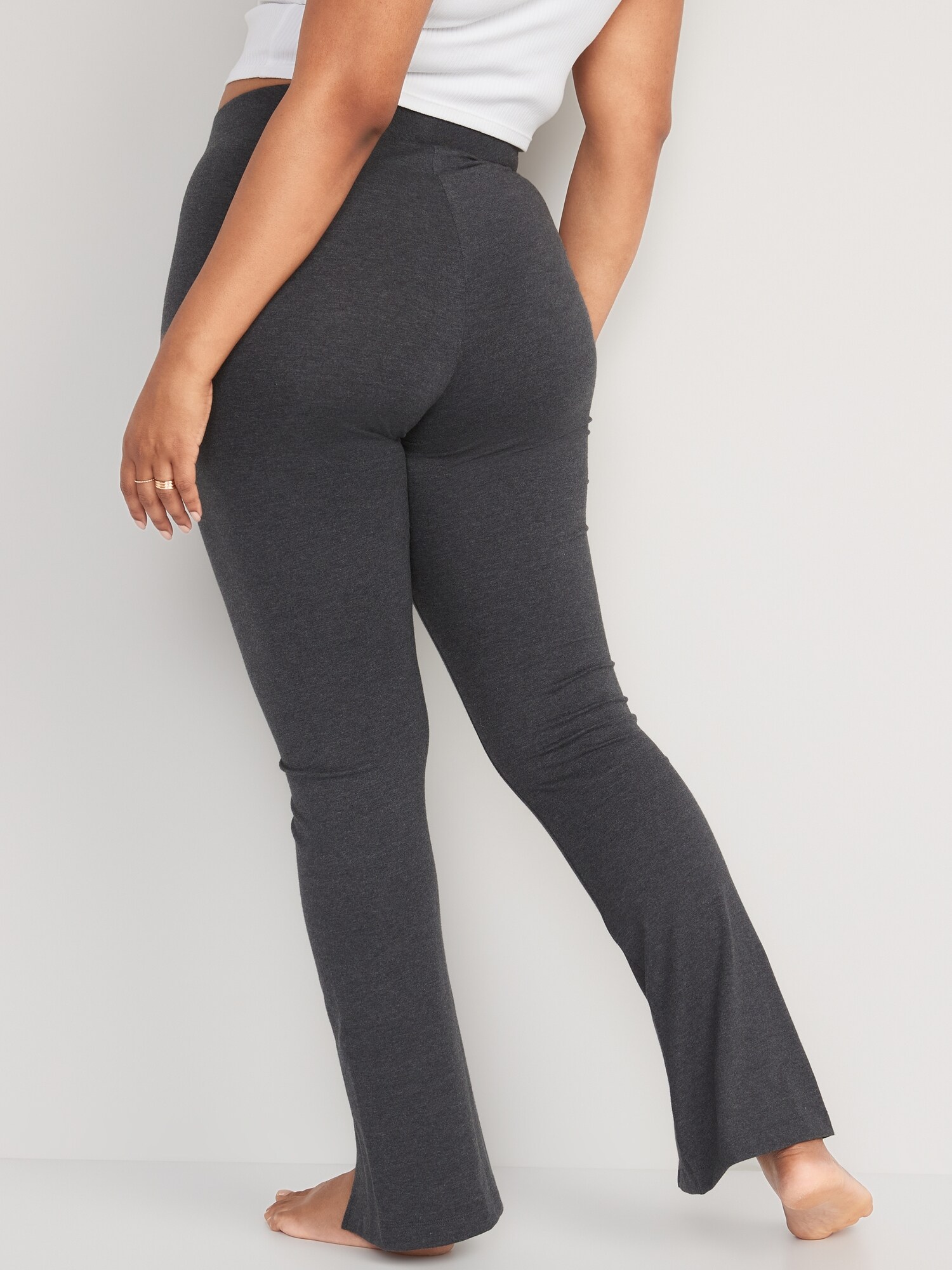 A New Day Women's High Waisted Split Hem Flare Leggings with Ribbed  Waistband Black M - ShopStyle