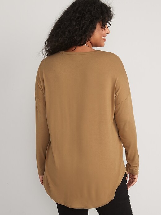 Image number 6 showing, Long-Sleeve Luxe Tunic T-Shirt for Women