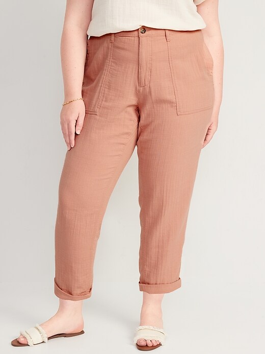 Image number 7 showing, High-Waisted Slouchy Cropped Tapered Workwear Pants