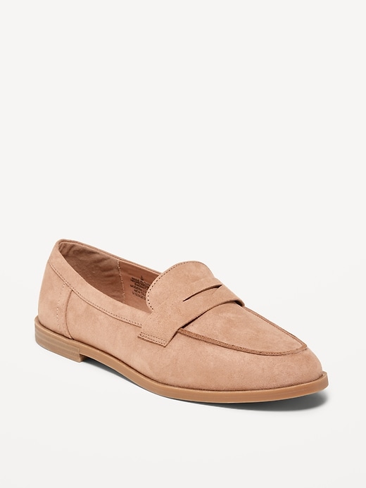 View large product image 1 of 1. Faux-Suede Penny Loafer Shoes