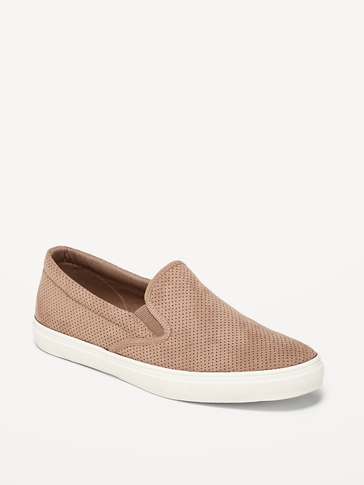 Old Navy Perforated Faux-Suede Slip-On Sneakers for Women. 1