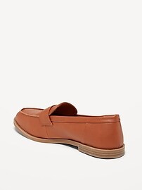 Faux-Leather Penny Loafer Shoes for Women