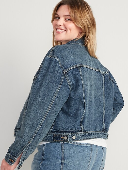 Image number 8 showing, Cropped Non-Stretch Jean Jacket for Women