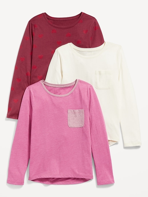 View large product image 1 of 2. Softest Long-Sleeve T-Shirt Variety 3-Pack for Girls