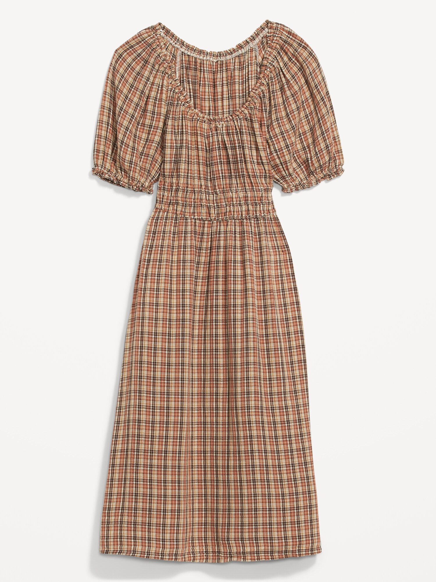 old navy plaid midi dress