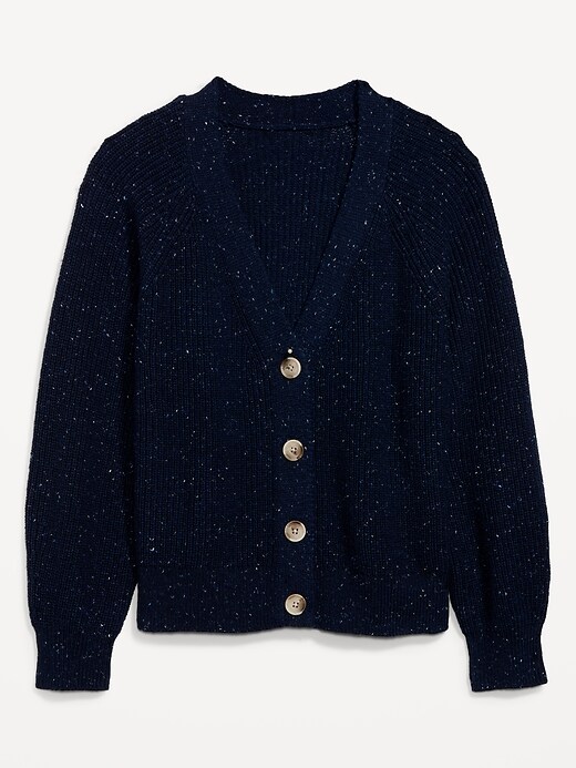 Image number 4 showing, Speckled Shaker-Stitch Cardigan Sweater for Women