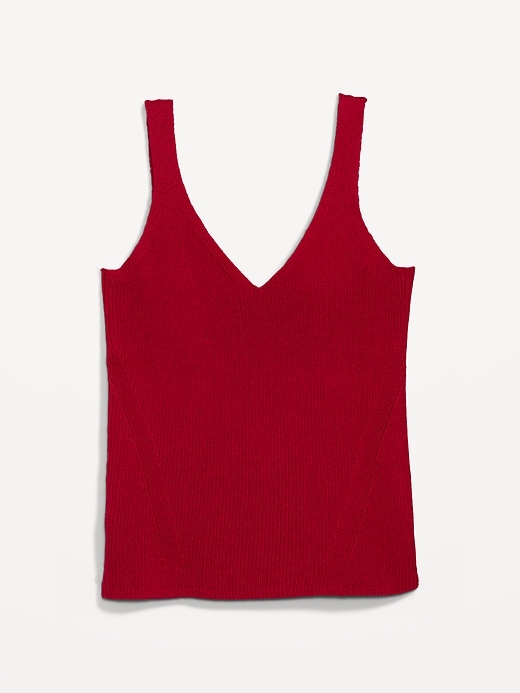 Image number 4 showing, V-Neck Rib-Knit Sweater Tank Top