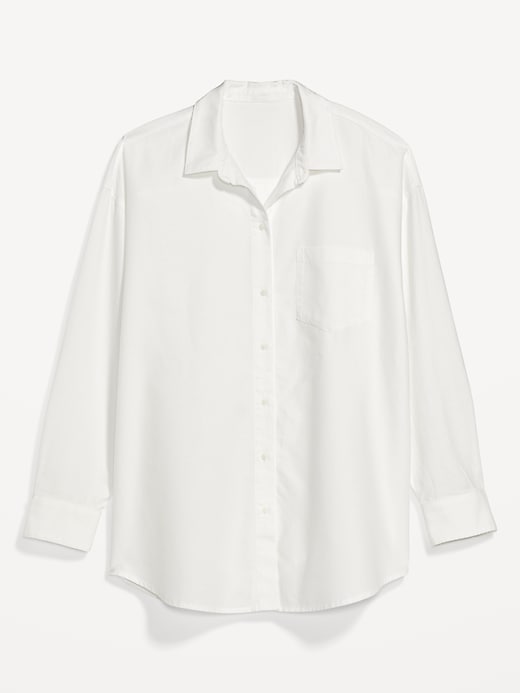 Image number 4 showing, Oversized Button-Down Boyfriend Shirt for Women