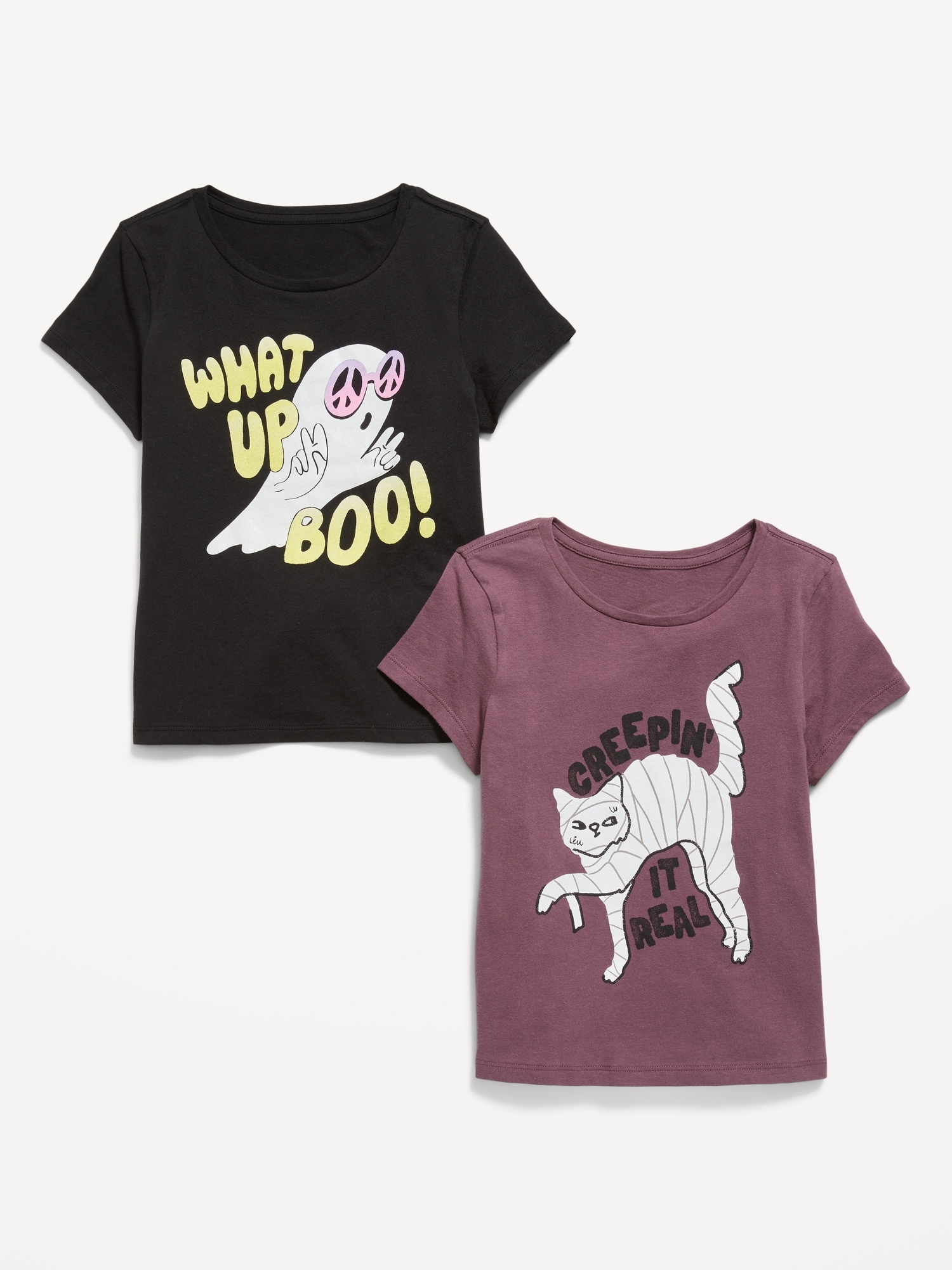 Old Navy Short-Sleeve Graphic T-Shirt 2-Pack for Girls black. 1