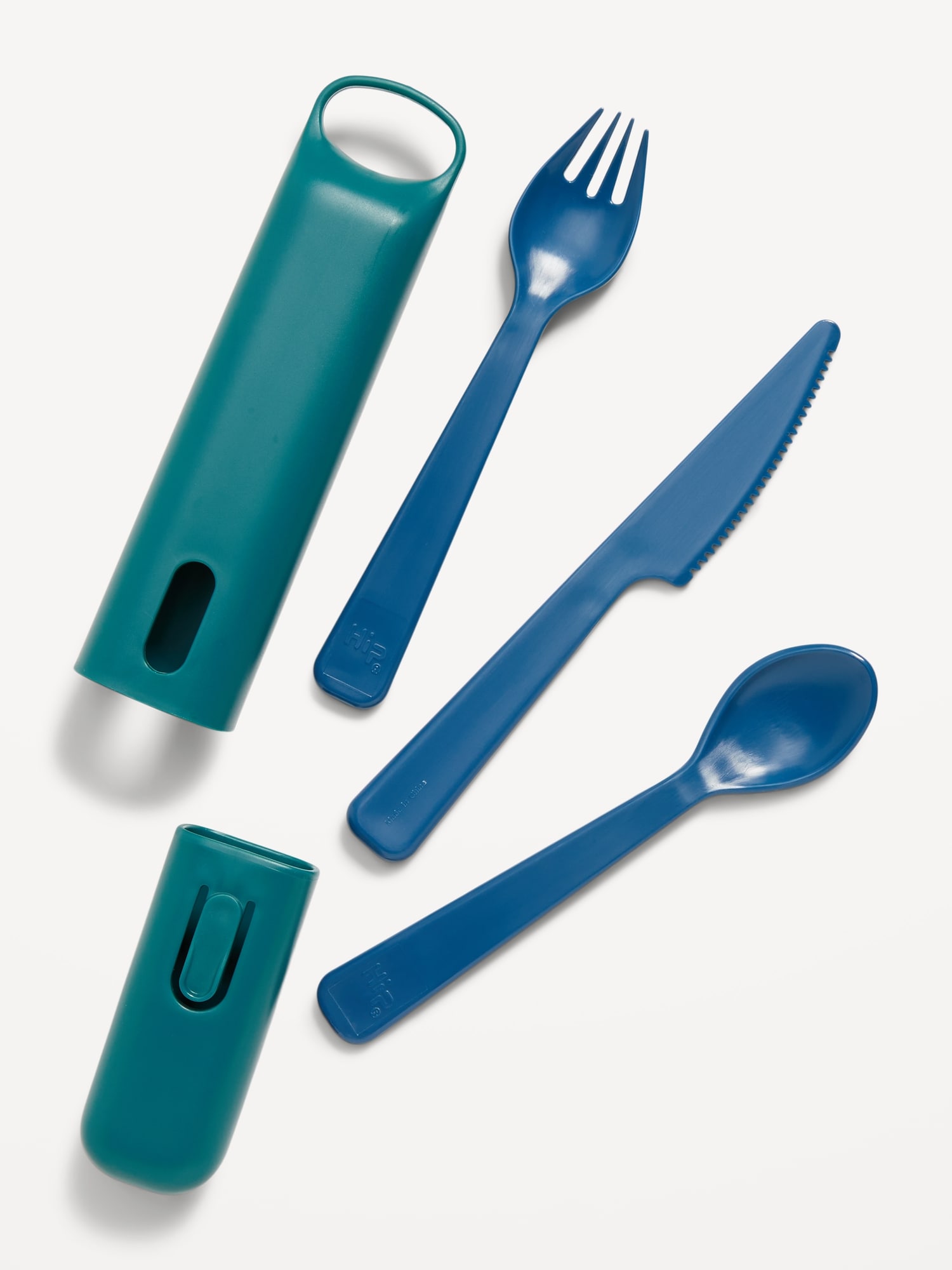 Hip Cutlery Set and Case Fork Spoon Knife Sage Green Sky Blue Wheat Straw  NEW