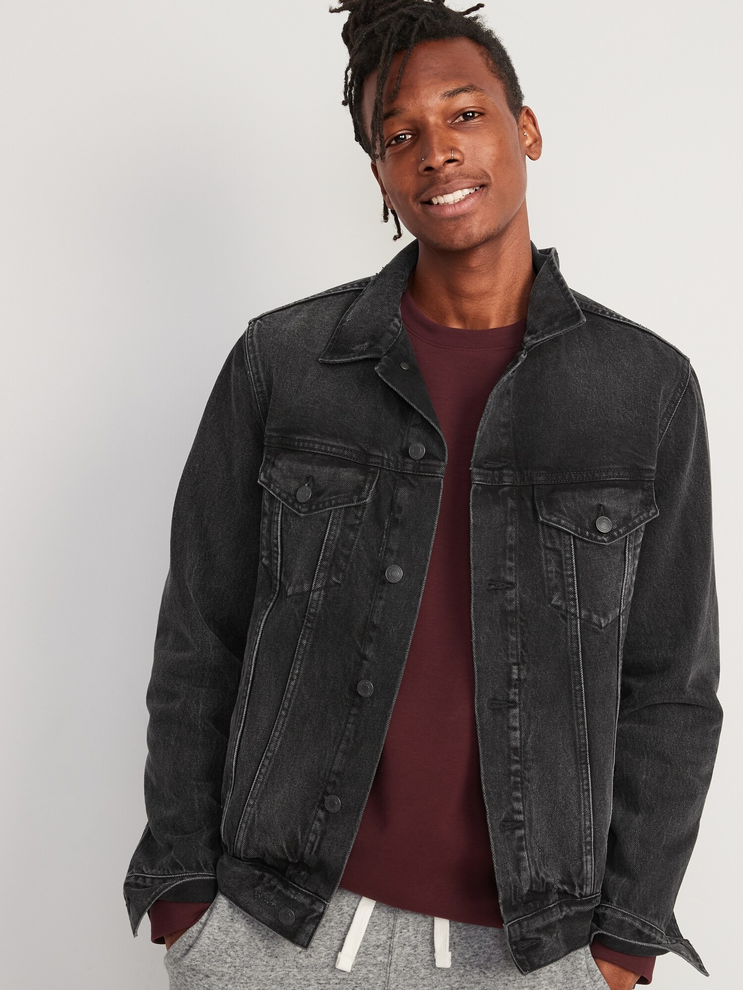 Gender-Neutral Black Non-Stretch Jean Jacket for Adults | Old Navy