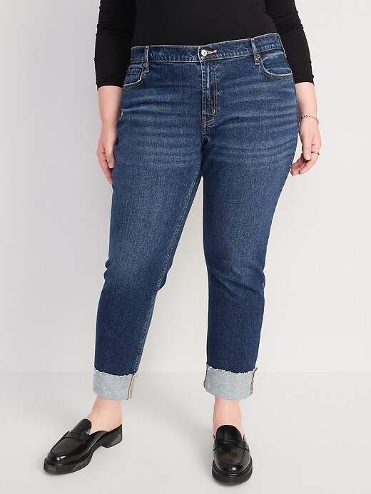 Image number 7 showing, Low-Rise Boyfriend Straight Jeans for Women