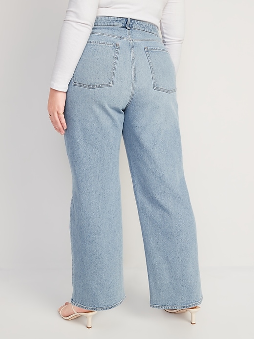 Image number 8 showing, Extra High-Waisted Ripped Wide-Leg Jeans for Women