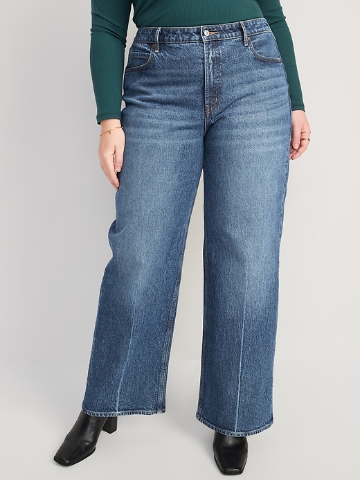 Image number 7 showing, Extra High-Waisted Sky-Hi Wide-Leg Jeans