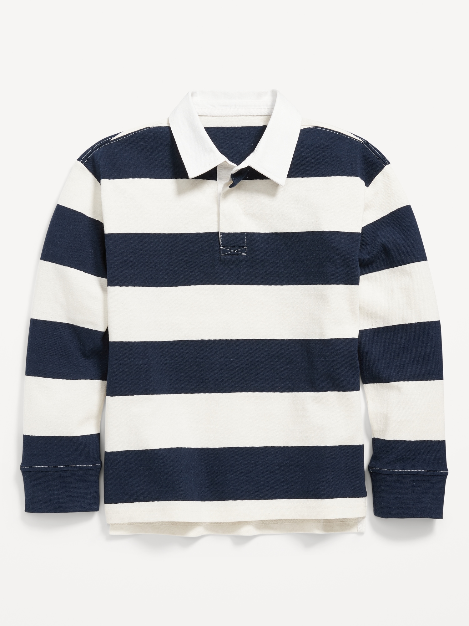 Gender-Neutral Striped Long-Sleeve Rugby Polo Shirt for Kids | Old Navy