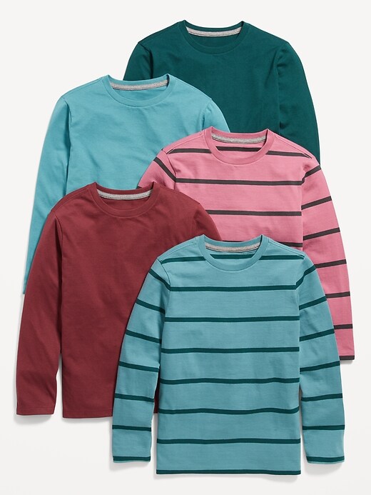 Softest Printed Long-Sleeve T-Shirt 5-Pack for Boys
