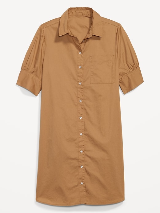 Old Navy Puff-Sleeve Cotton-Poplin Shirt Dress for Women. 1