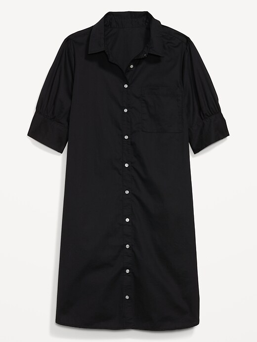 Old Navy Puff-Sleeve Cotton-Poplin Shirt Dress for Women. 1