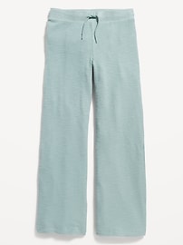 View large product image 3 of 3. Cozy Rib-Knit High-Waisted Wide-Leg Pants for Girls