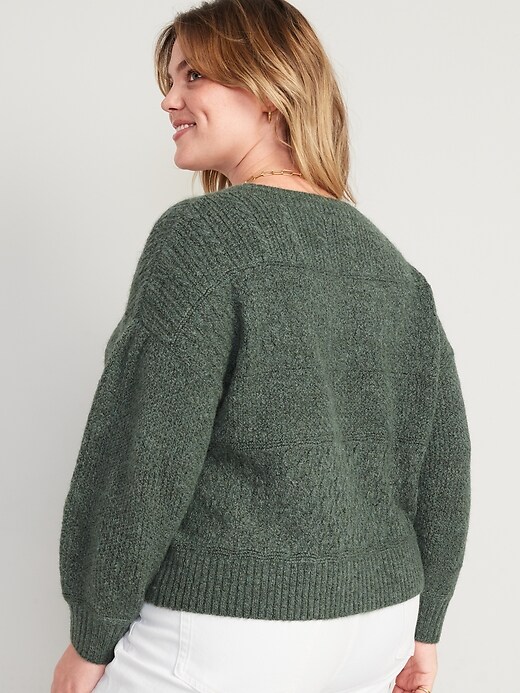 Image number 8 showing, Cozy Plush-Yarn Textured-Knit Sweater for Women