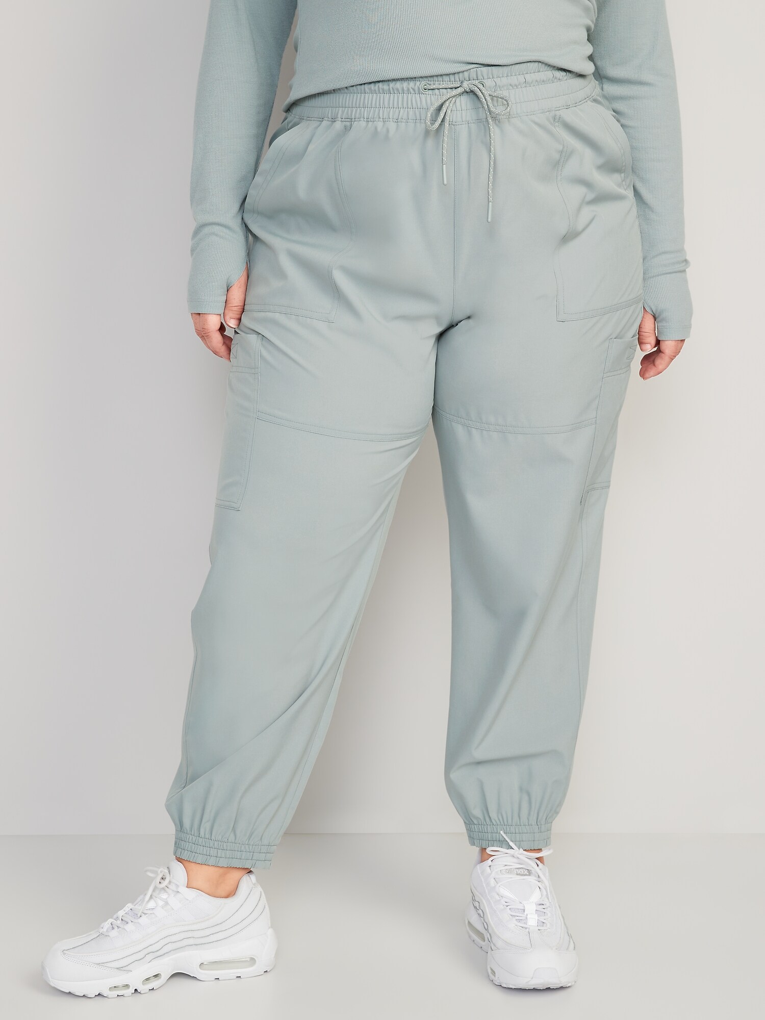 high waisted stretchtech cargo jogger pants for women