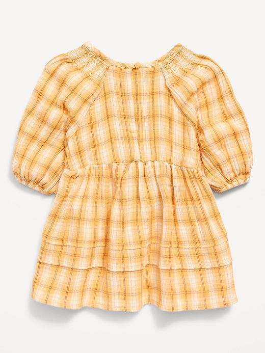 View large product image 2 of 2. Plaid 3/4-Sleeve Dress for Baby