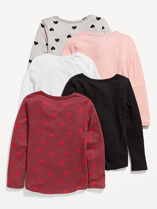 Softest Long-Sleeve T-Shirt 5-Pack for Girls