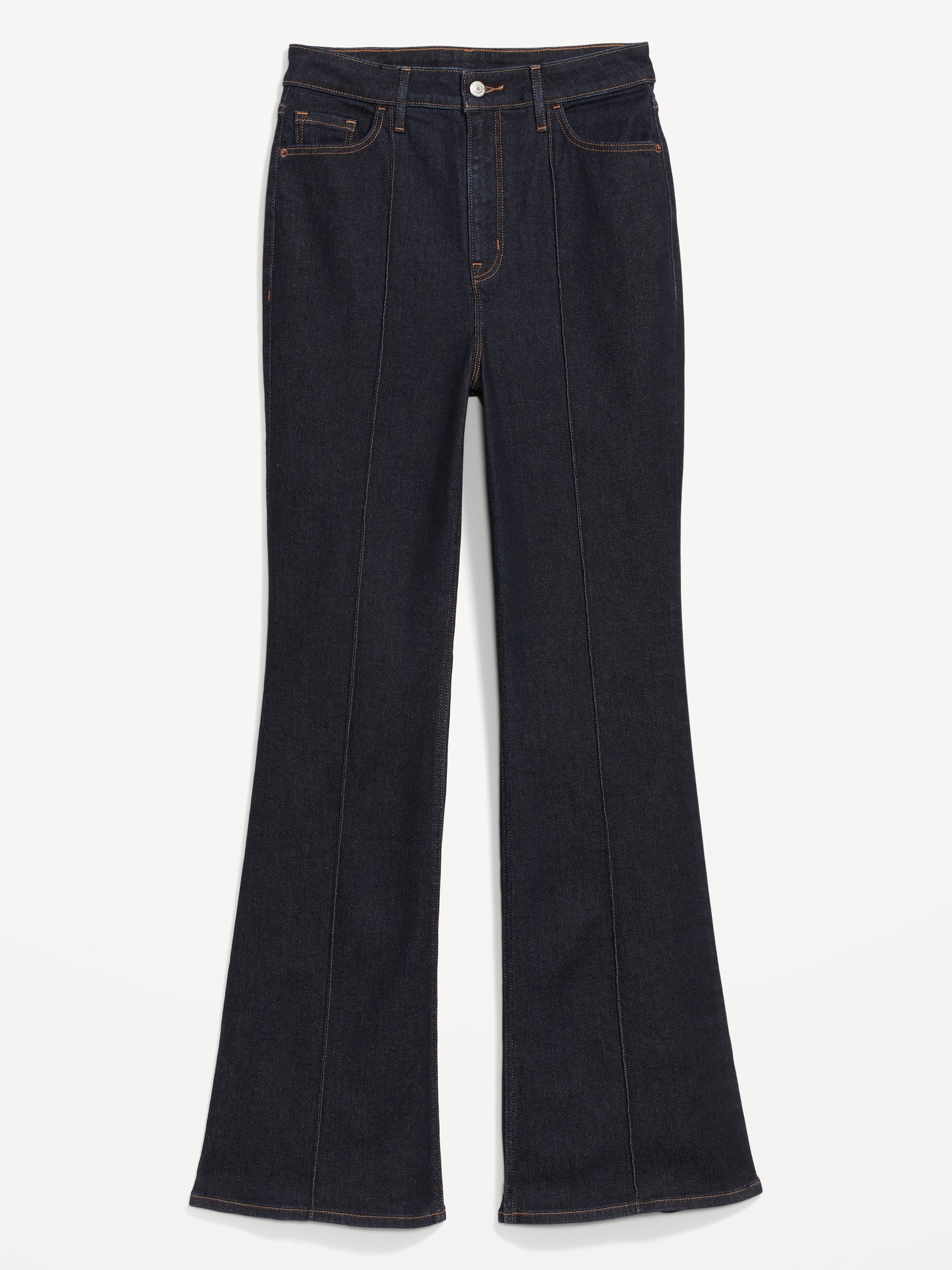 Old Navy Indigo Higher High Waisted Strech Pintuck Flare Jeans