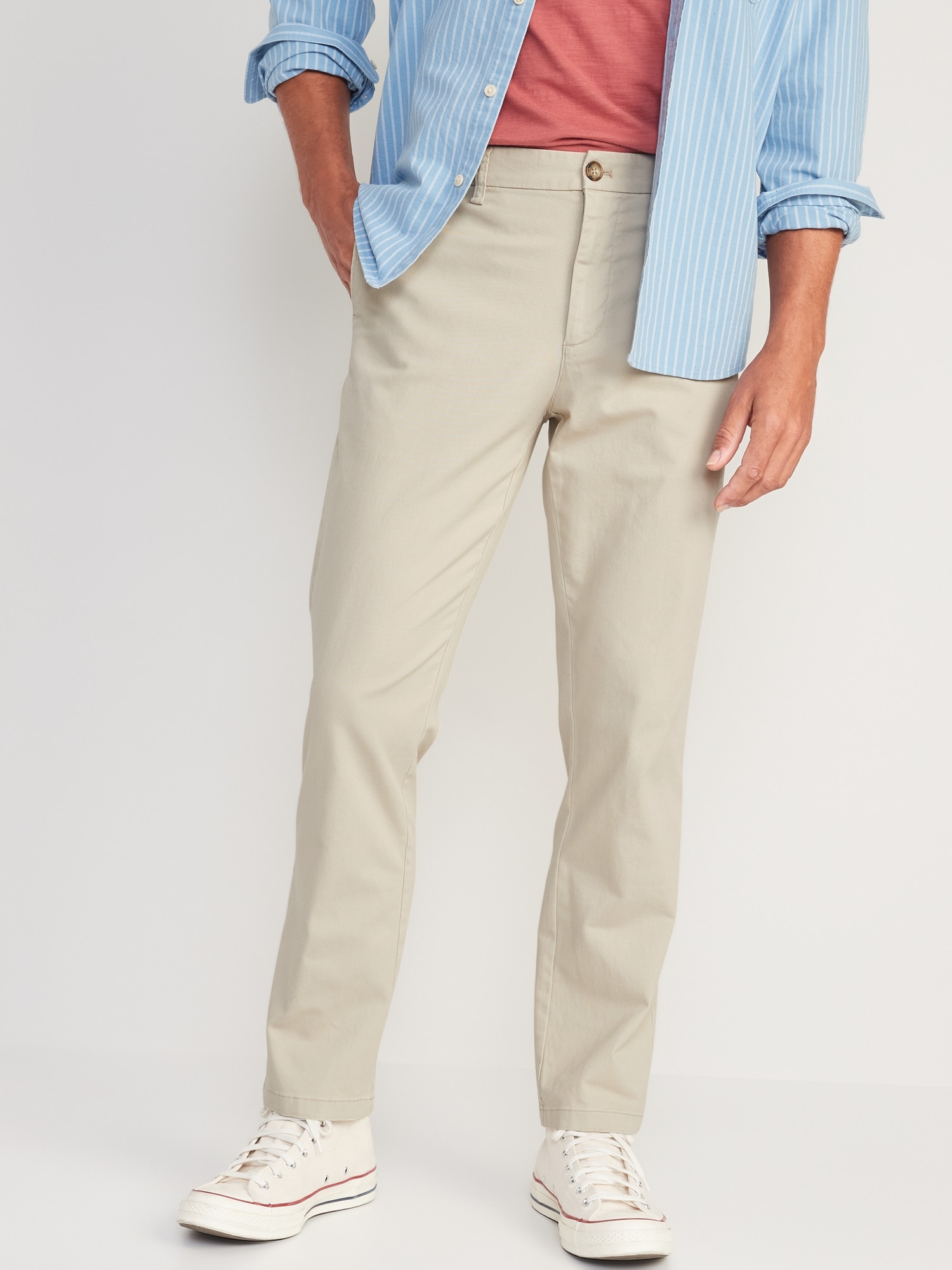 Мужские брюки Old Navy Straight Rotation Chino, цвет: Серо-бежевый