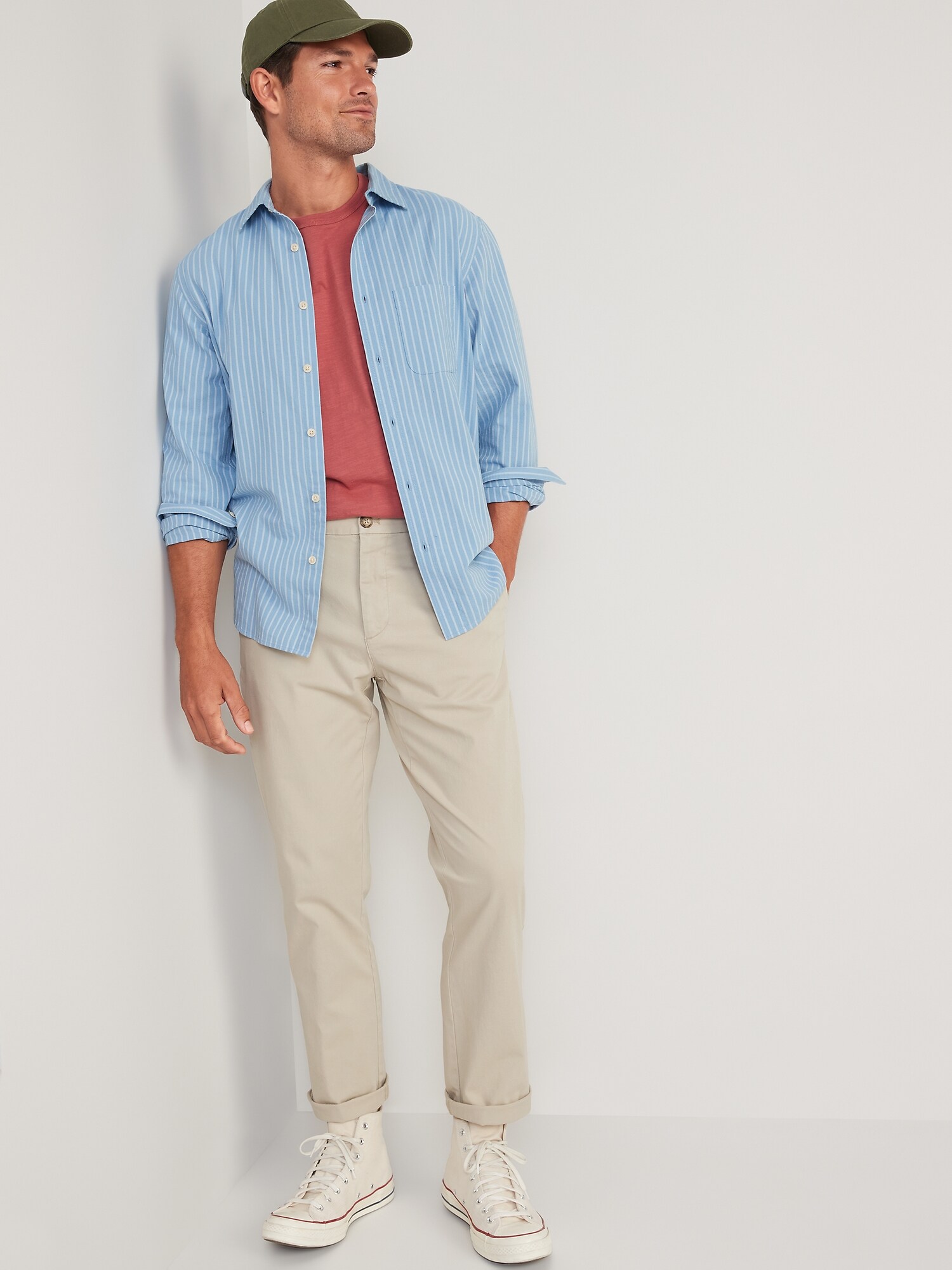 Мужские брюки Old Navy Straight Rotation Chino, цвет: Серо-бежевый — фото 3