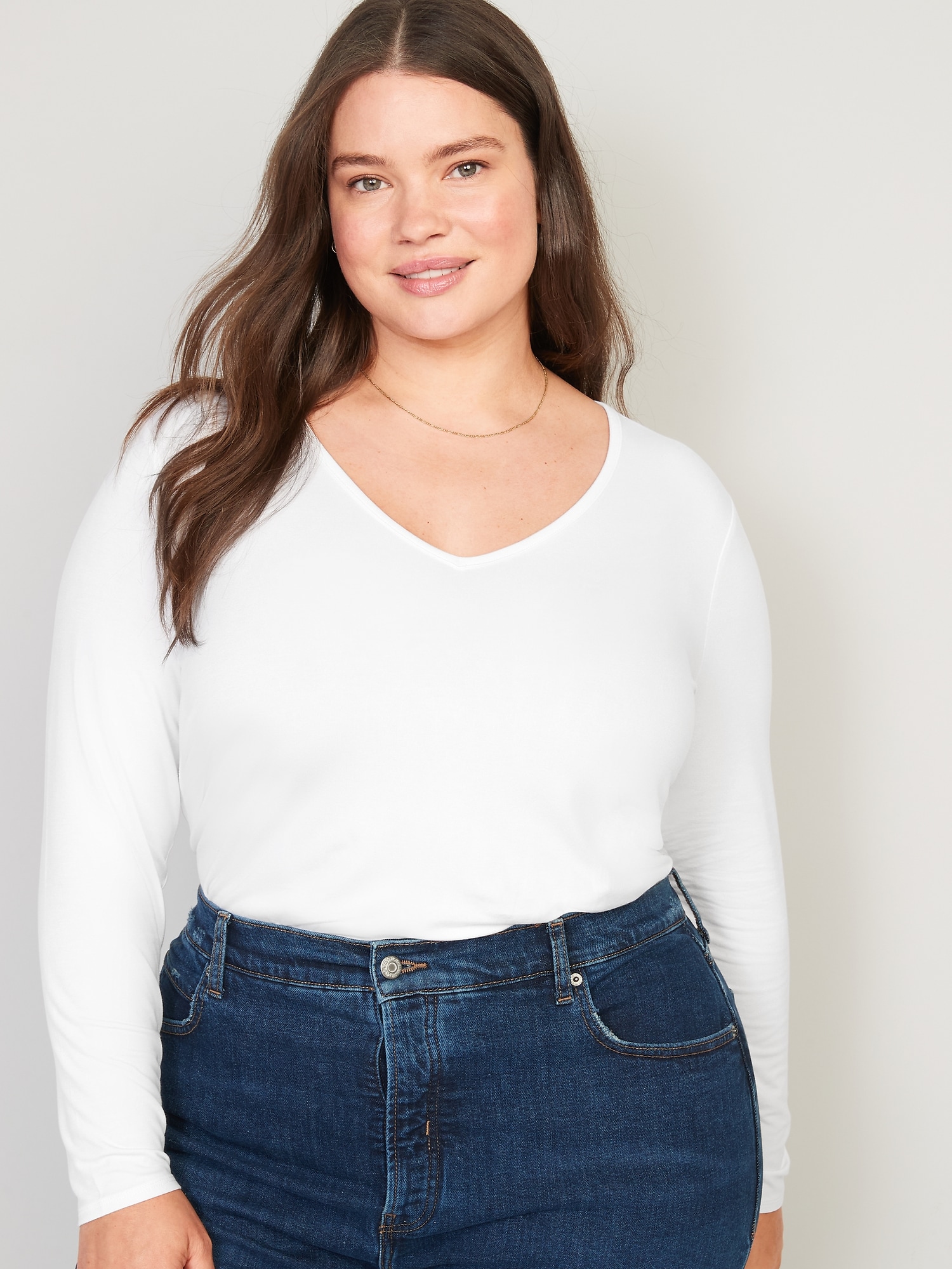 Luxe V-Neck Long-Sleeve T-Shirt for Women | Old Navy