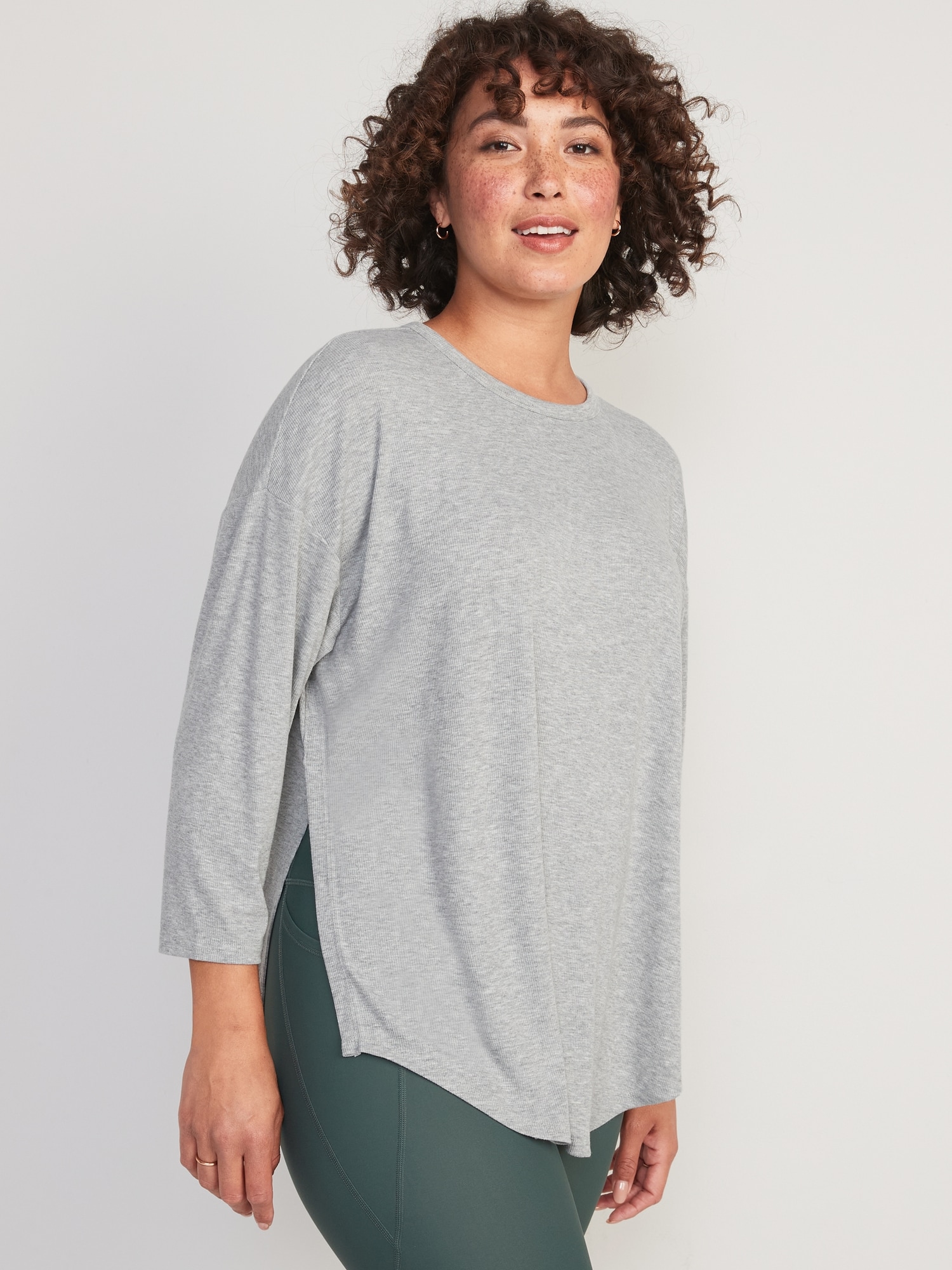 Maternity Ultralite 3 4-sleeve Rib-knit Tunic 