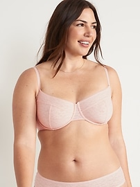 View large product image 4 of 7. Mesh Underwire Balconette Bra