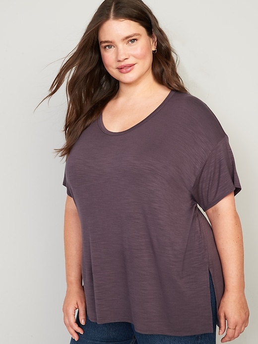 Image number 7 showing, Oversized Luxe Slub-Knit Tunic T-Shirt for Women