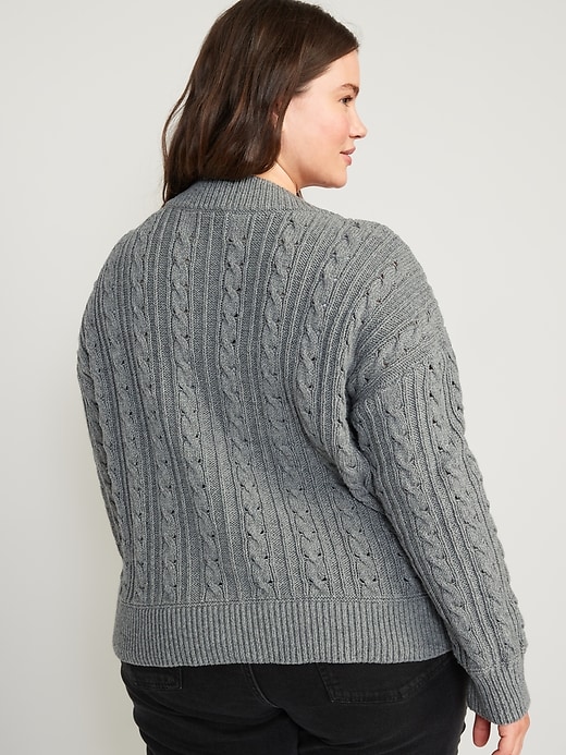 Image number 6 showing, Cable-Knit Cardigan Sweater for Women