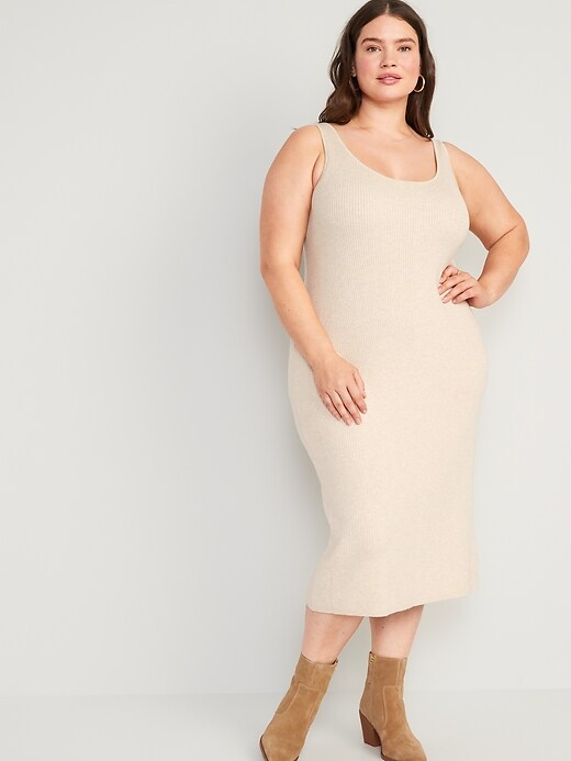 Image number 7 showing, Fitted Rib-Knit Midi Tank Sweater Dress