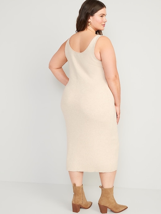 Image number 8 showing, Fitted Rib-Knit Midi Tank Sweater Dress
