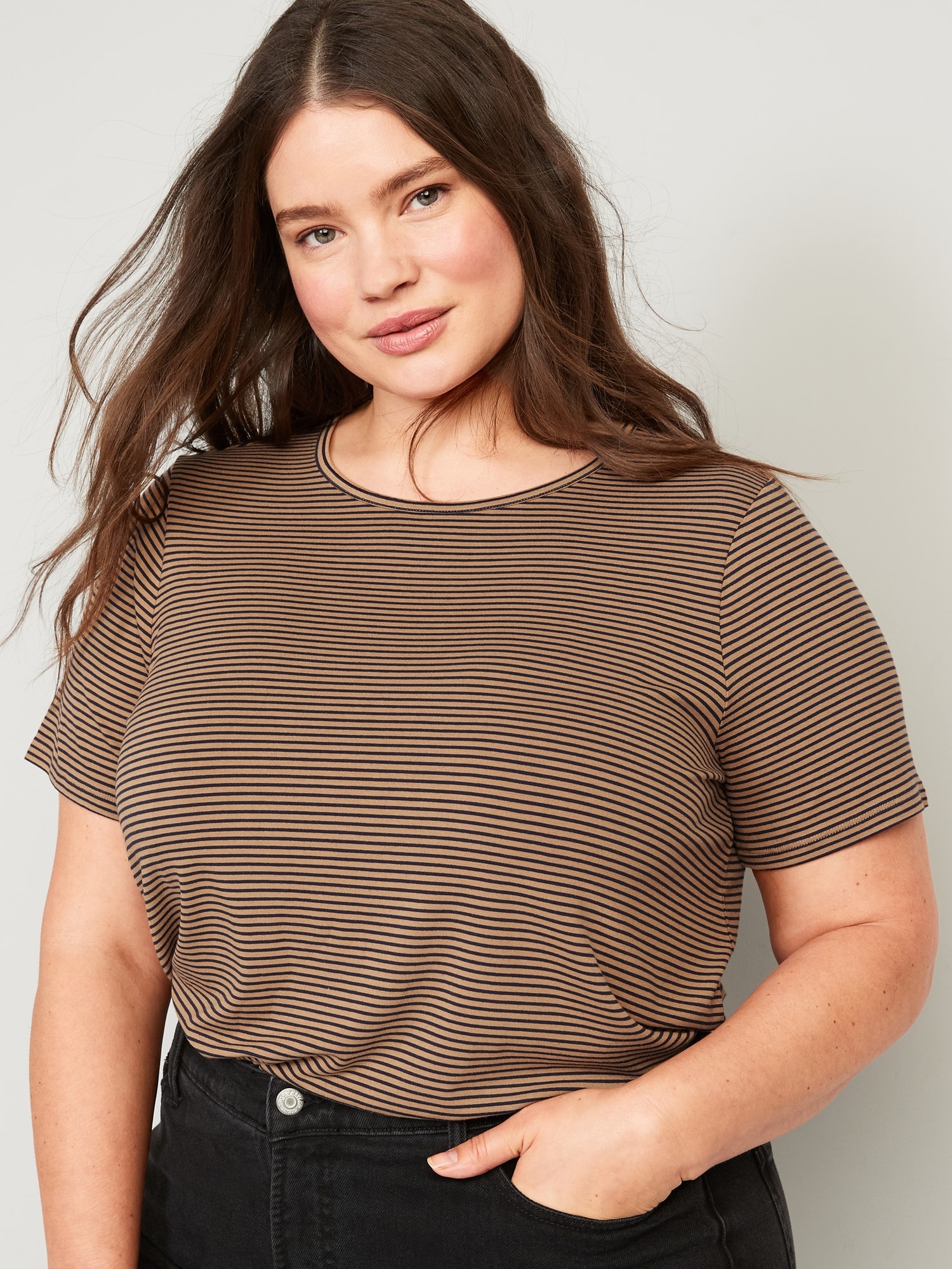 Short-Sleeve Luxe Striped T-Shirt for Women