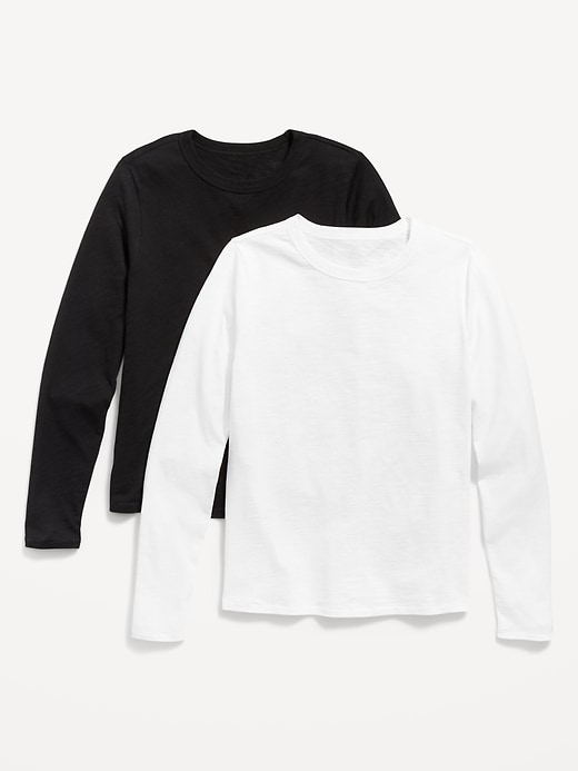 Old Navy Long-Sleeve EveryWear Slub-Knit T-Shirt 2-Pack for Women. 3