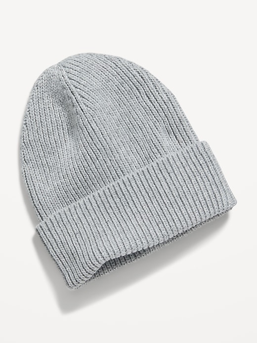 View large product image 2 of 2. Gender-Neutral Rib-Knit Beanie Hat for Adults