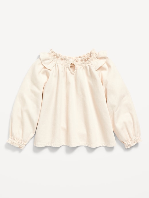 View large product image 1 of 2. Ruffled Long-Sleeve Smocked Top for Toddler Girls